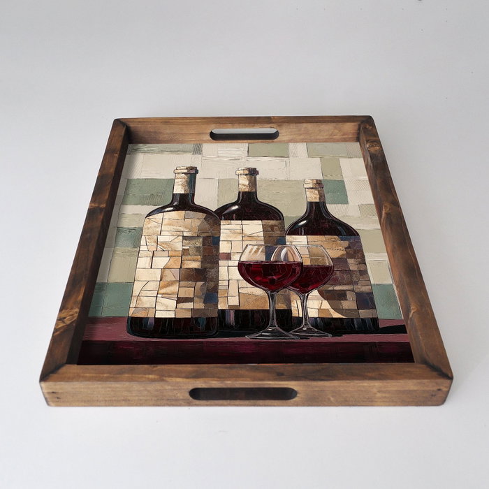 Aberto Design REF048 Bandeja de Madera Maciza 48 x 38 x 4 cm
